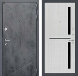 Дверь Лабиринт LOFT (Ю) 02 — Сандал белый, стекло черное
