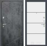 Дверь Лабиринт LOFT (Ю) 25 — Белый софт, черный молдинг