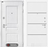 Дверь Лабиринт VERSAL (Ю) 25 — Белый софт, черный молдинг